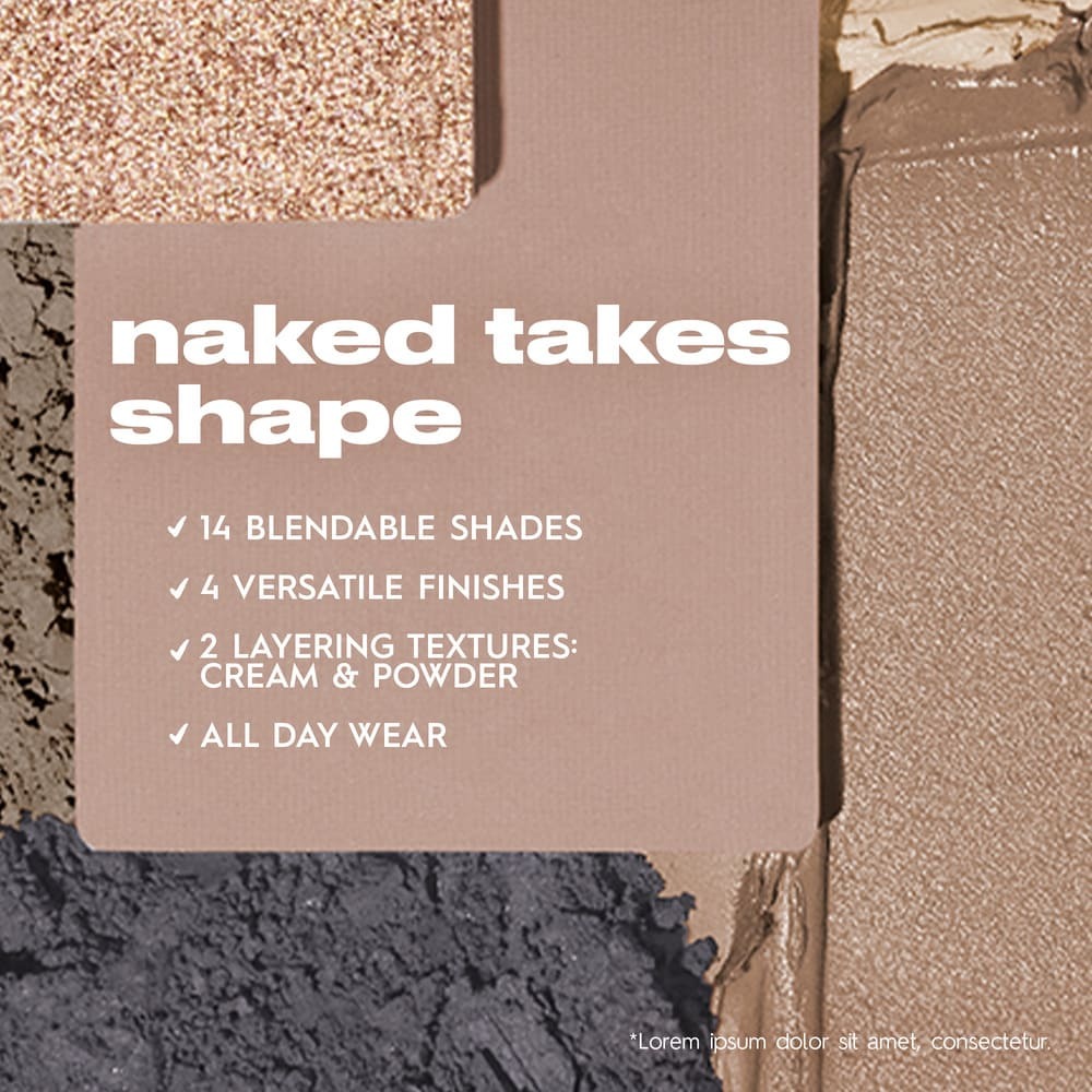 NAKED SHAPED MULTI-TASKING EYESHADOW PALETTE COOL (PALETA DE SOMBRAS EN TONOS FRÍOS)